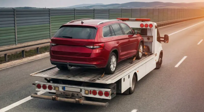 Guincho para carros em Juiz de Fora – carro sendo carregado em plataforma